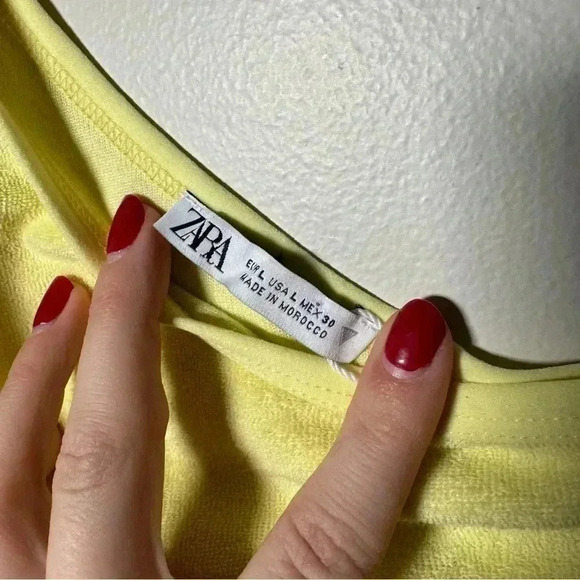 NWOT ZARA Terrycloth Asymmetrical Top L - Picture 7 of 8